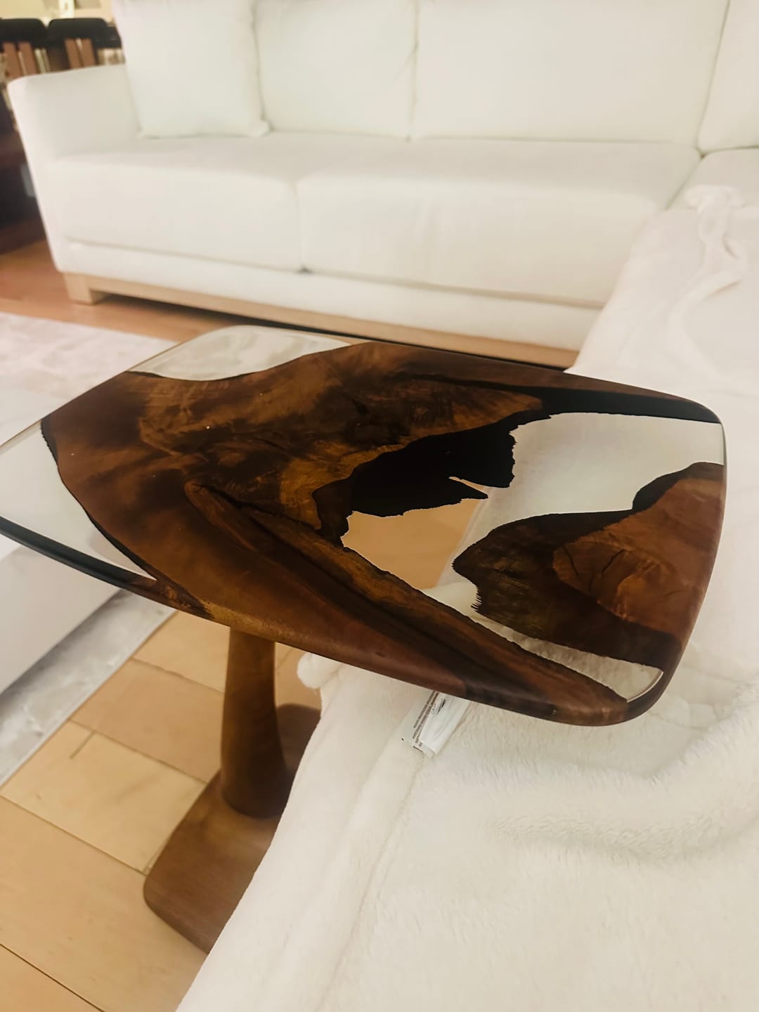 Customer photo review of C-Shaped Luxury Resin End / Side Table - Unique Gift Idea