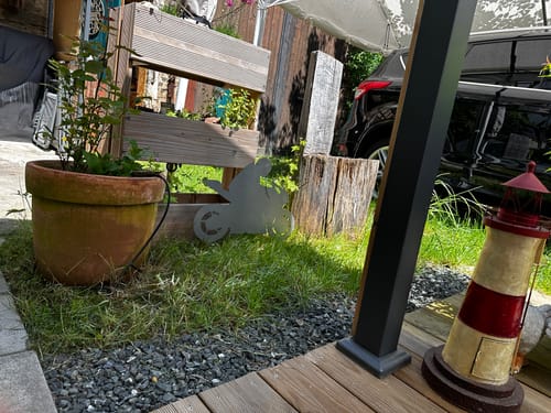 Customer photo review of Gartenstecker Motorradfahrer