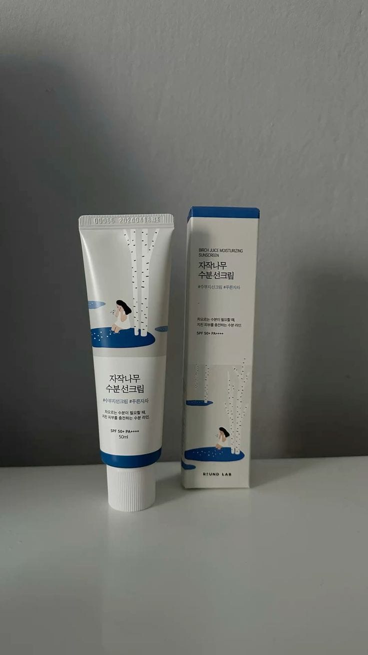 Customer photo review of Mitrinošs saules aizsargkrēms ar bērzu sulu Round Lab Birch Juice Moisturizing Sunscreen SPF50+ PA++++