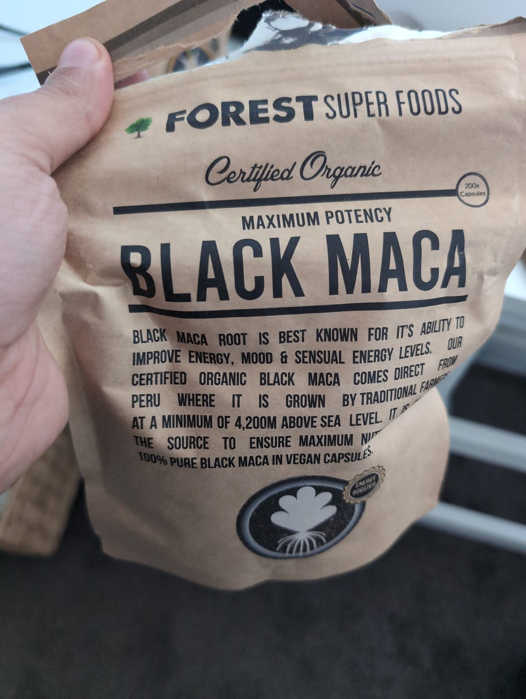 Customer photo review of Certified Organic Black Maca Capsules