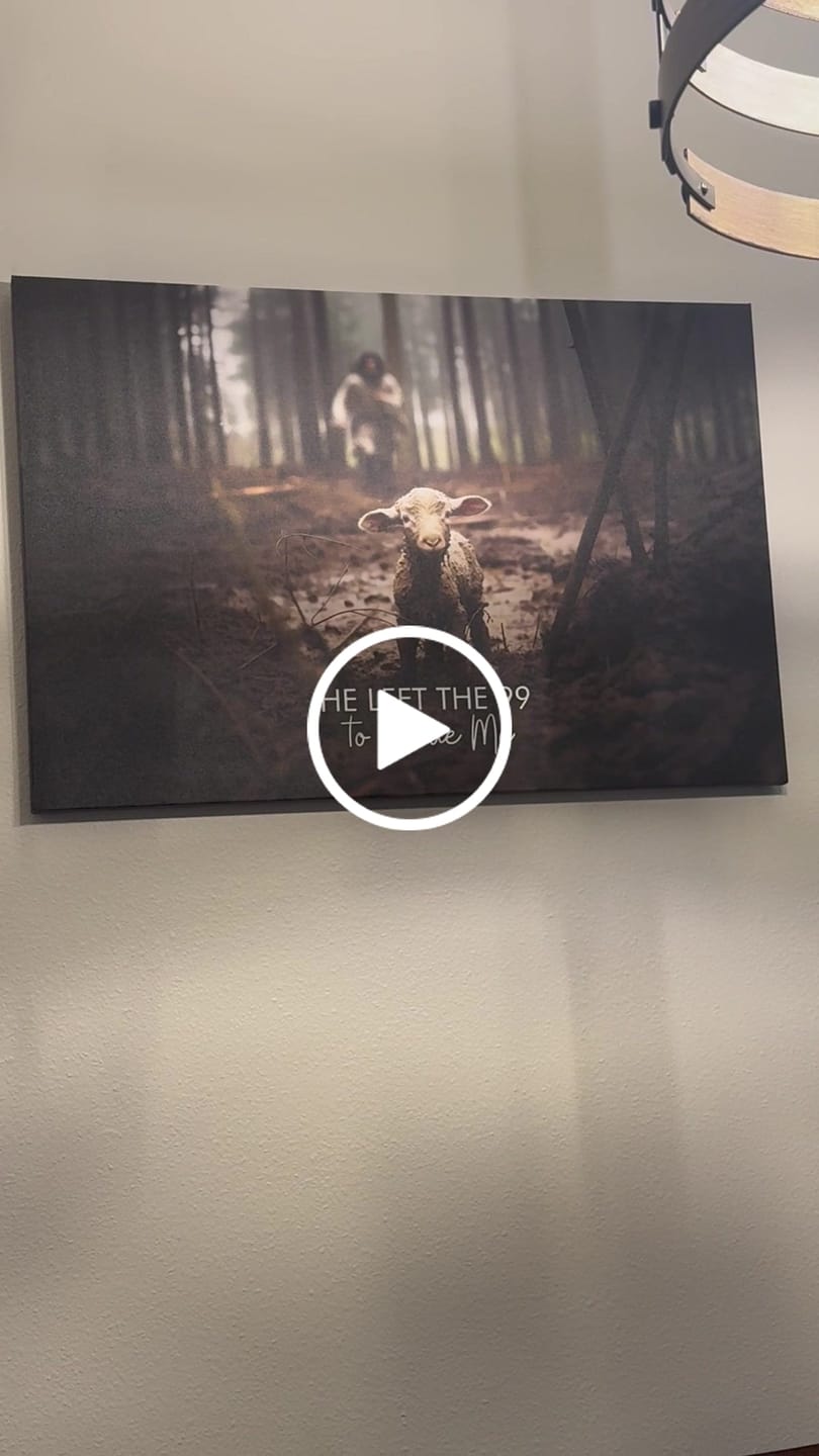 Customer video review of He Left the 99 to Rescue Me, Jesus and Lost Sheep, Wall Art Canvas