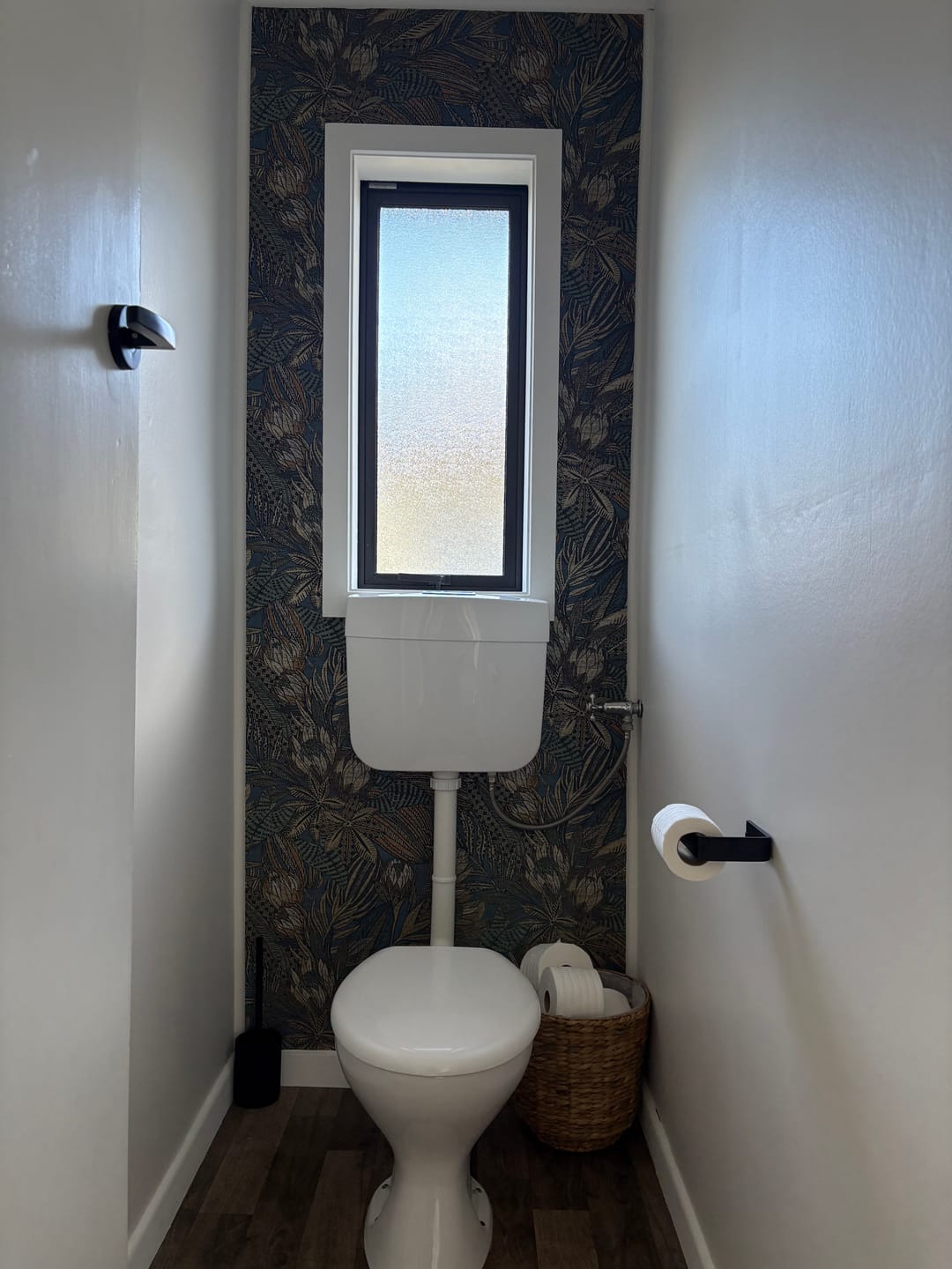 Customer photo review of Susara  - Protea Floral Metallic Wallpaper - Navy- Discontinuing