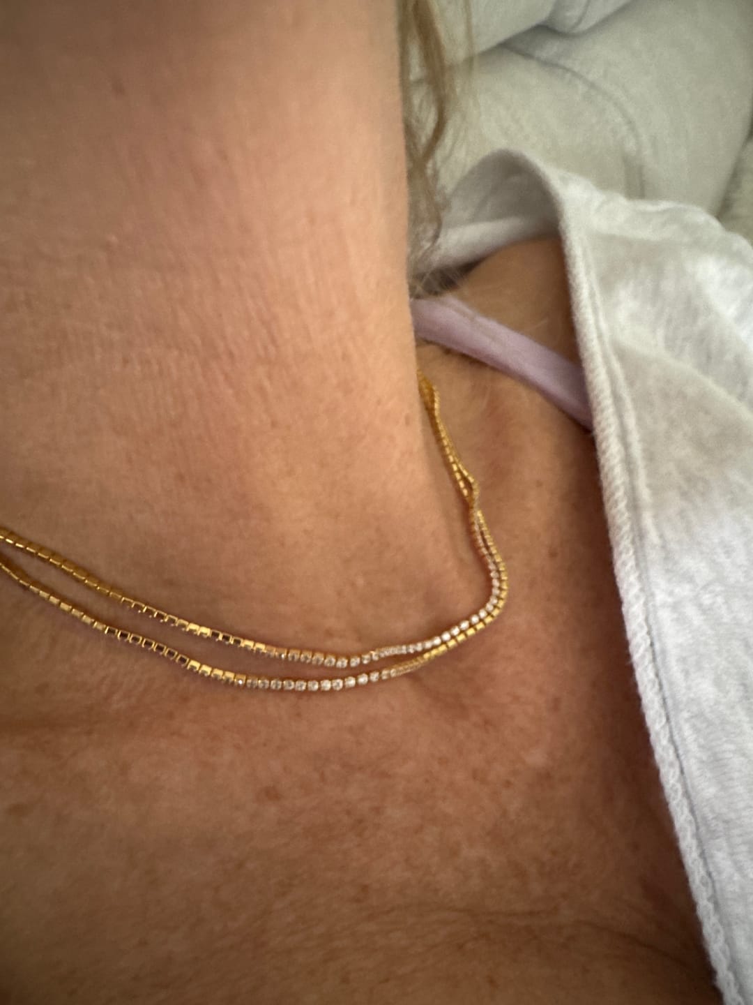Customer photo review of Micro Tennis Chain - Gold