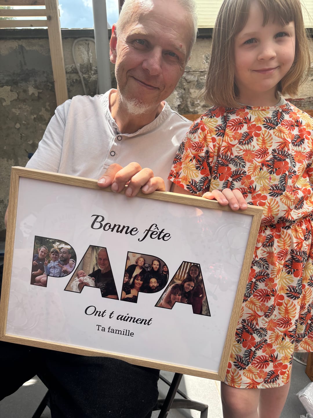Customer photo review of Bonne Fête Papa & Je t'aime - Affiche Personnalisée