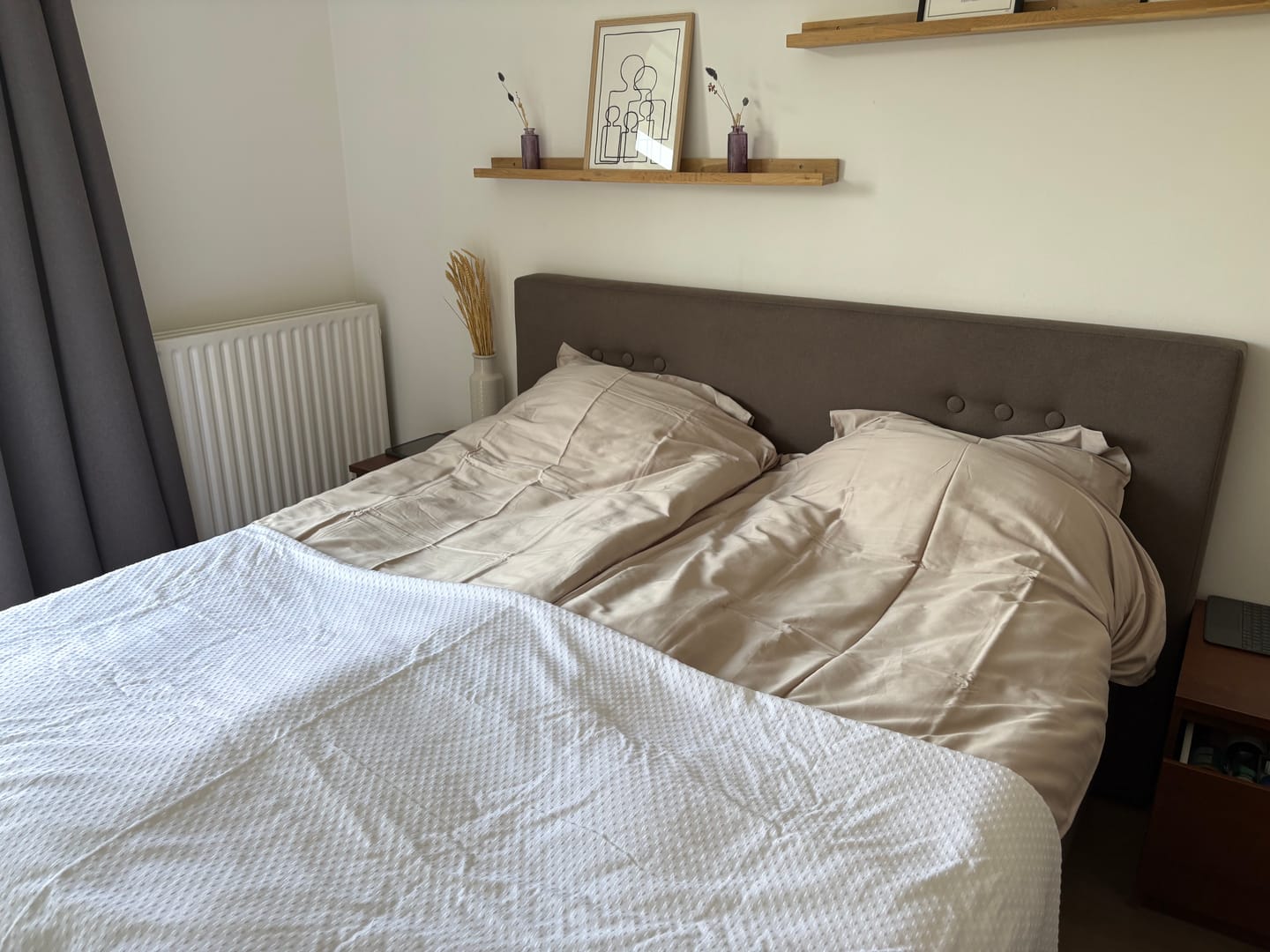 Customer photo review of Dekbedovertrek katoen satijn taupe