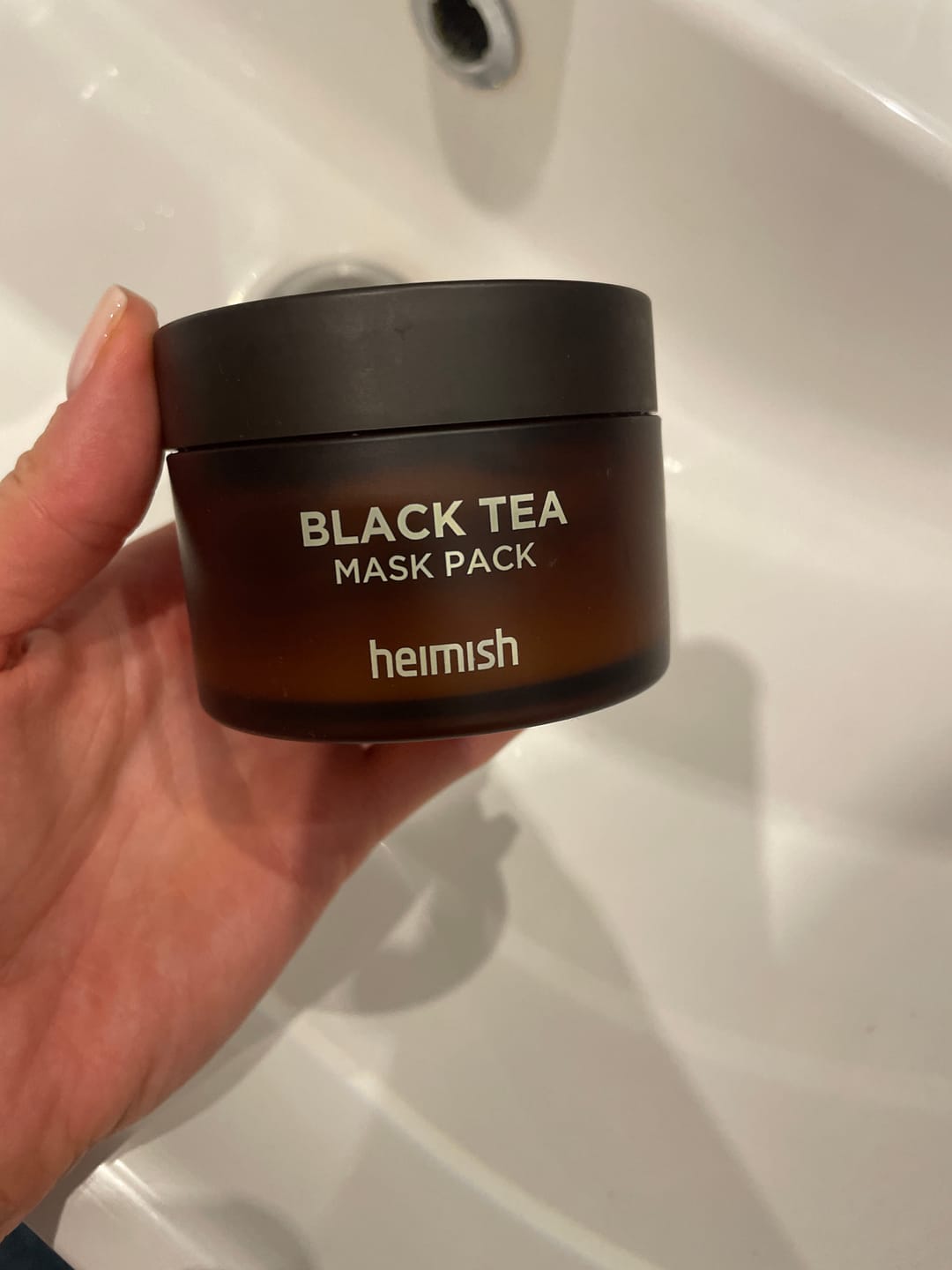 Customer photo review of Antioksidantu maska ādas pietūkuma novēršanai Heimish Black Tea Mask Pack