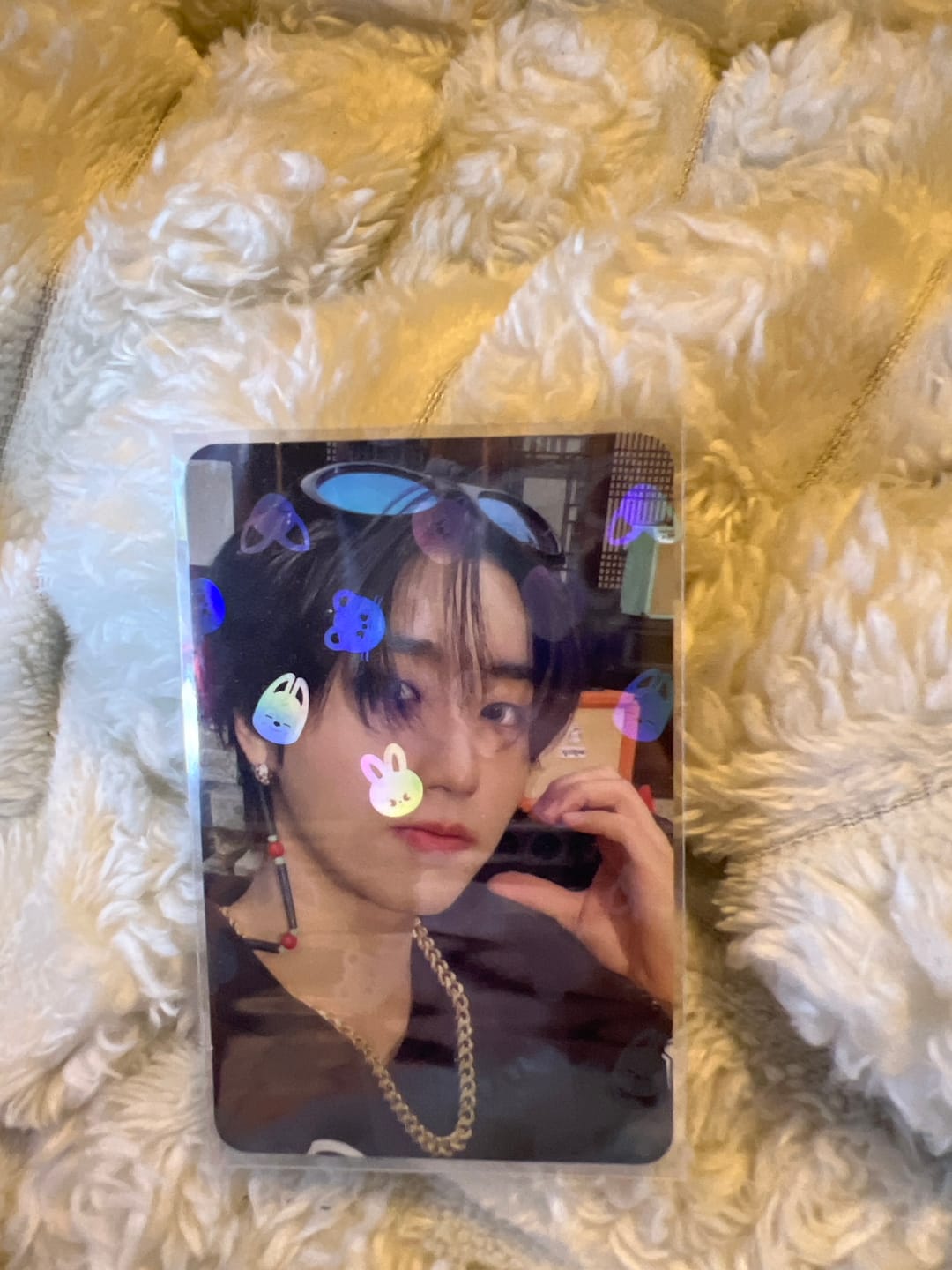 Customer photo review of PREMIUM HOLOGRAPHIC PHOTOCARD SLEEVES - SKZOO VERSION