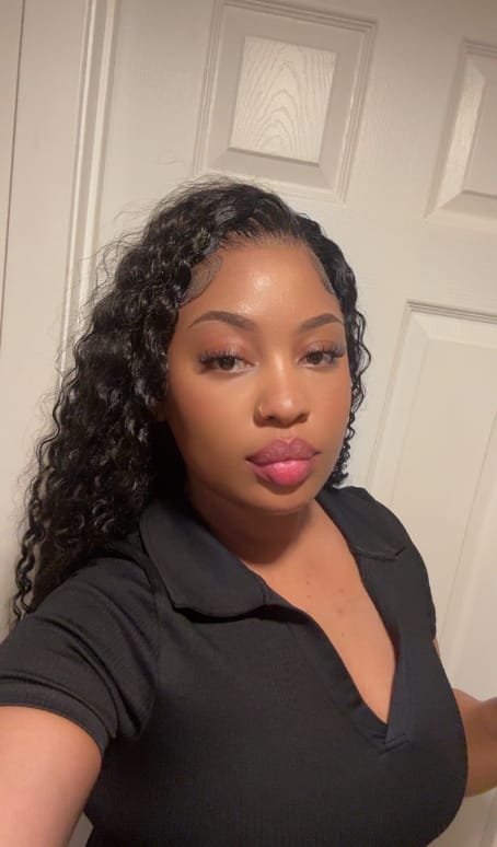 Customer photo review of MORE FACE Deep Wave Curly Human Hair Wigs 13x4 13x6 Transparent Lace Front Human Hair Wigs