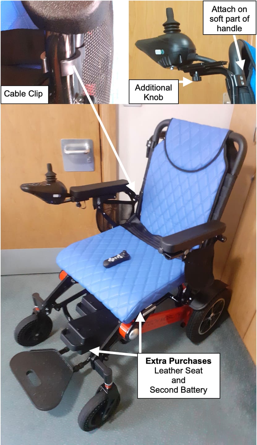 Customer photo review of Carer Controlled Electric Wheelchair With Attendant Control Joystick