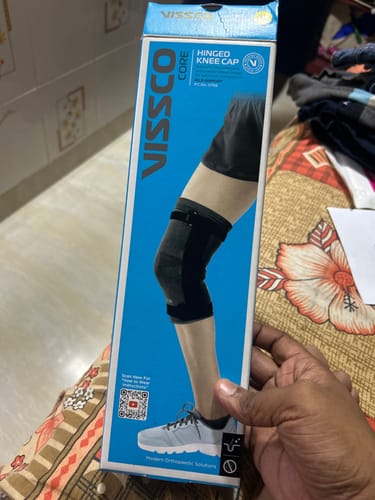 Customer photo review of Hinged Knee Cap | Supports the Knee joint with mediolateral hinges | Color - Grey (Single Piece)