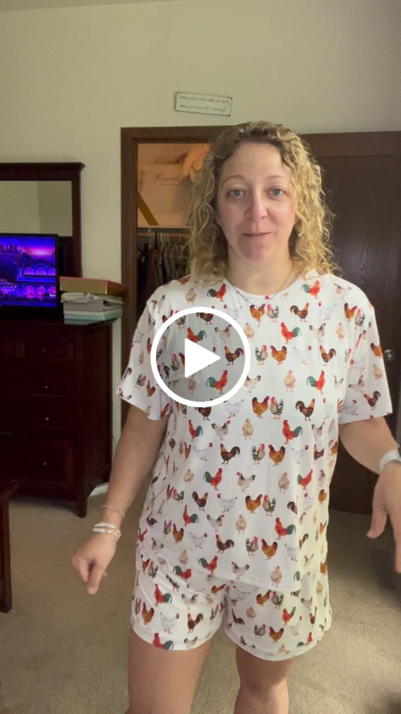 Customer video review of Chicken Bamboo Pajama 2-Piece Set - Adult