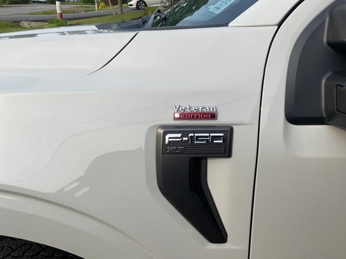 Customer photo review of Veteran Edition Metal Emblem Fender Badge