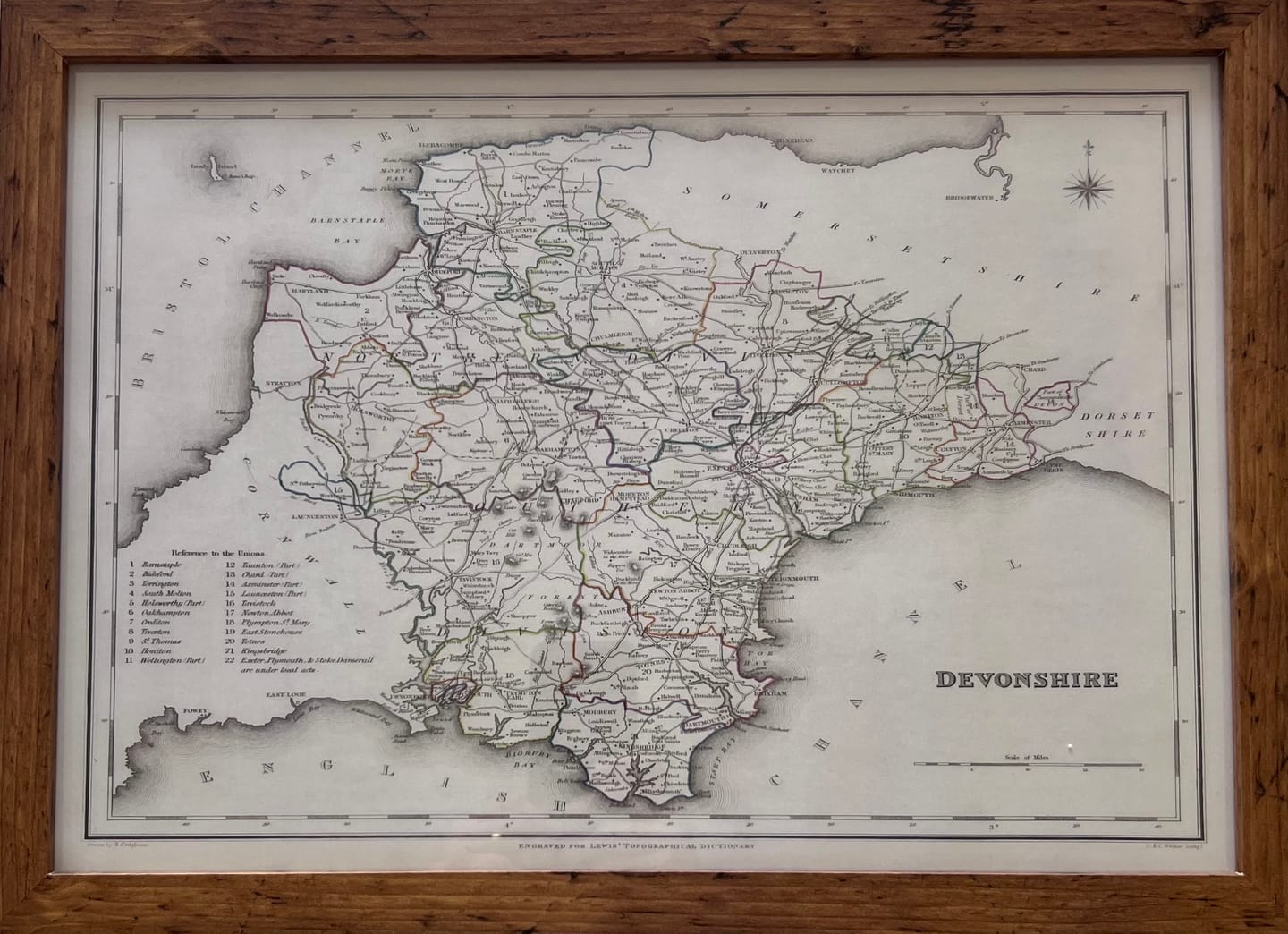 Customer photo review of Old Map of Devon by Samuel Lewis, 1844: Exeter, Plymouth, Torquay, Paignton, and Barnstaple