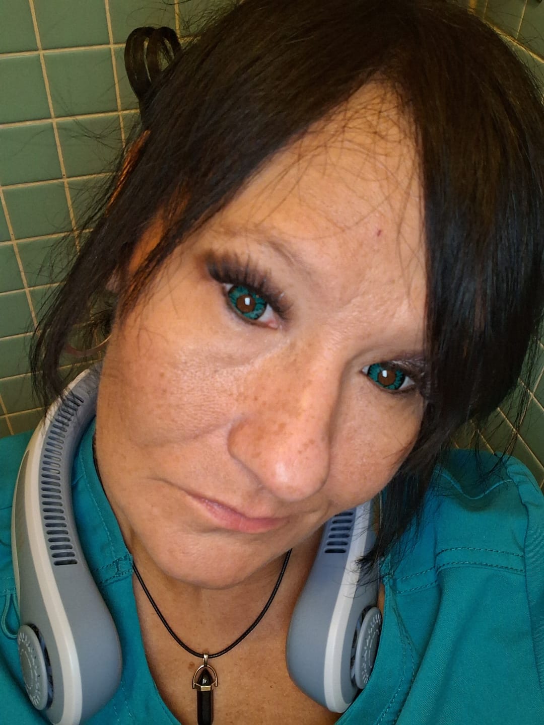 Customer photo review of Vega Violet Purple Prescription Coloured Contact Lenses