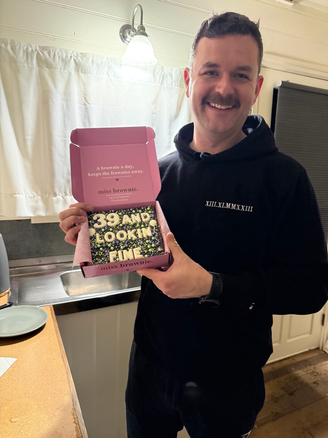 Customer photo review of Mini Custom Birthday Brownie