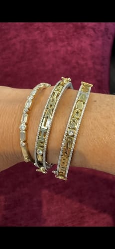 Customer photo review of Personalized Skinny Charm Bangle ™