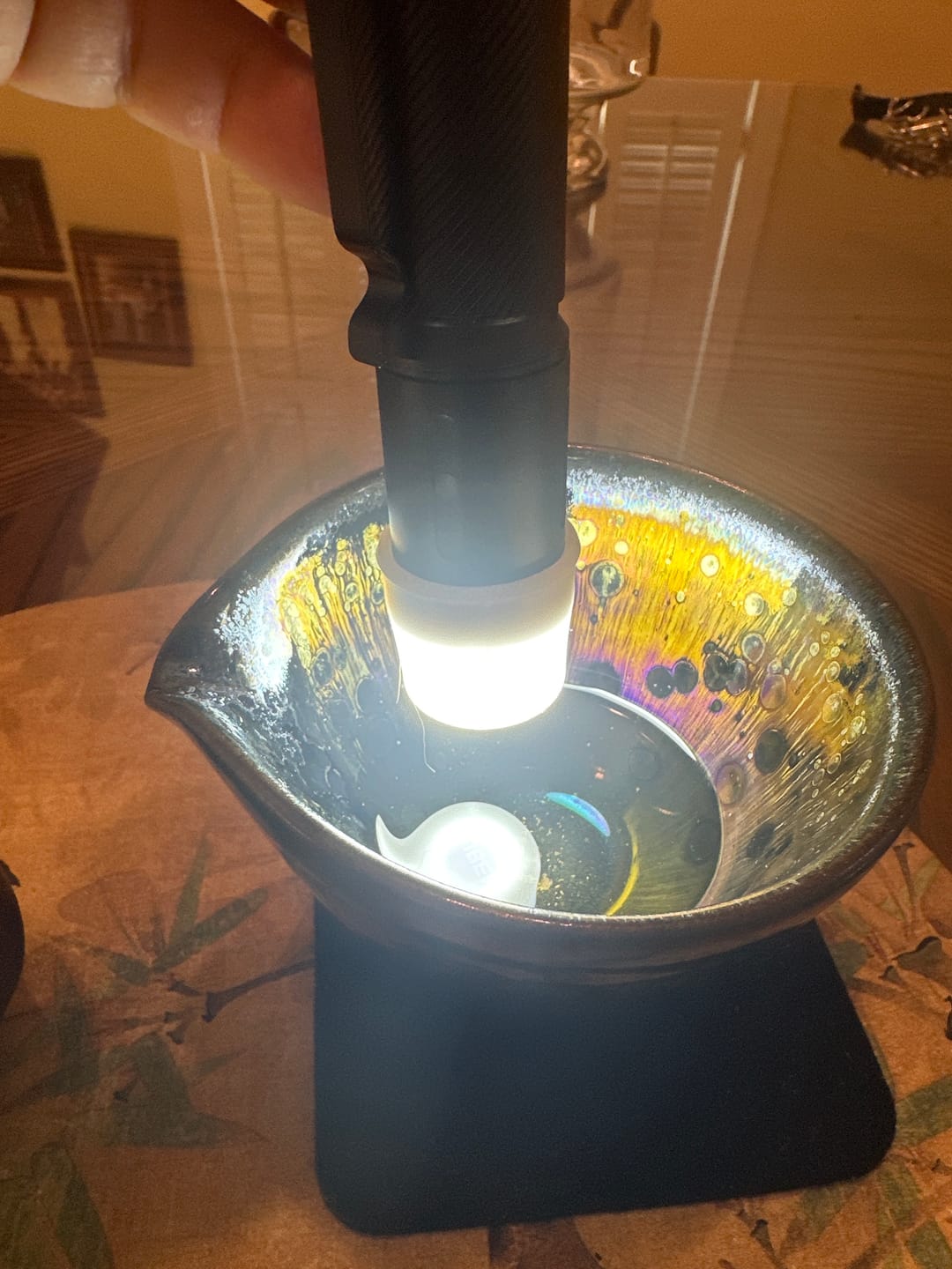Customer photo review of Yao Bian Tenmoku Gong Dao Cup 曜变 公道杯 建盏 Jian Ware/Jian Zhan Gong Dao Cup