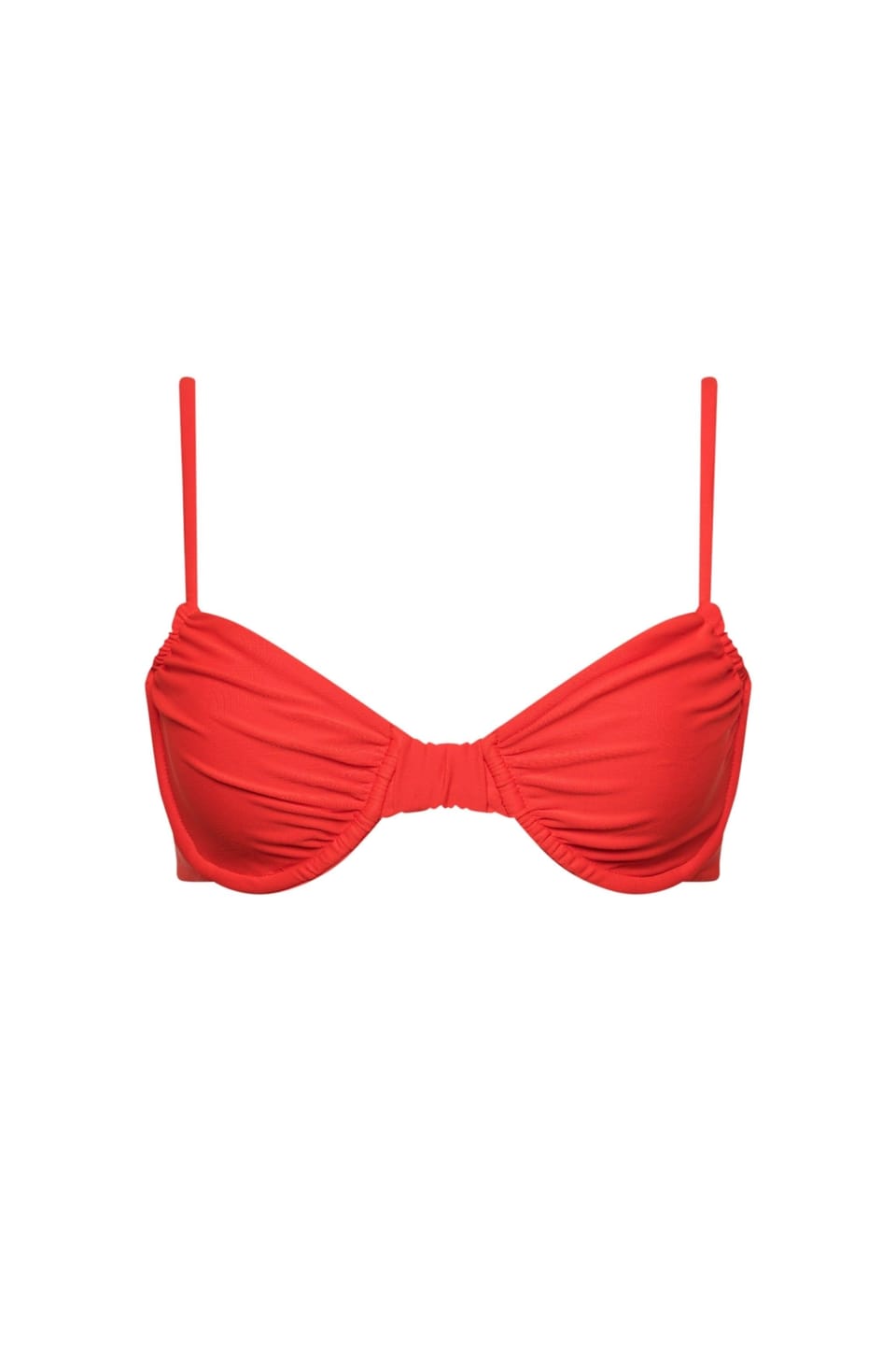 Customer photo review of Capri Ruched Underwire Bikini Top Red
