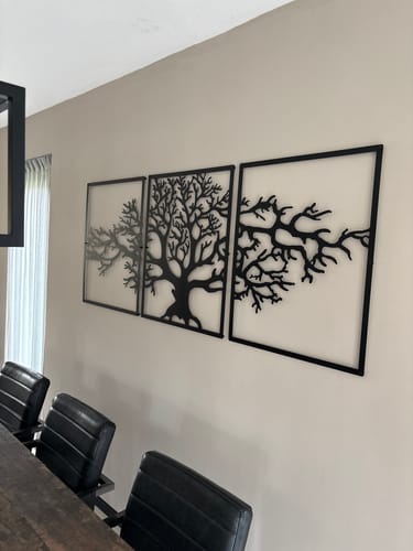Customer photo review of Décoration murale en métal moderne - Triptyque Arbre De Vie (P01)