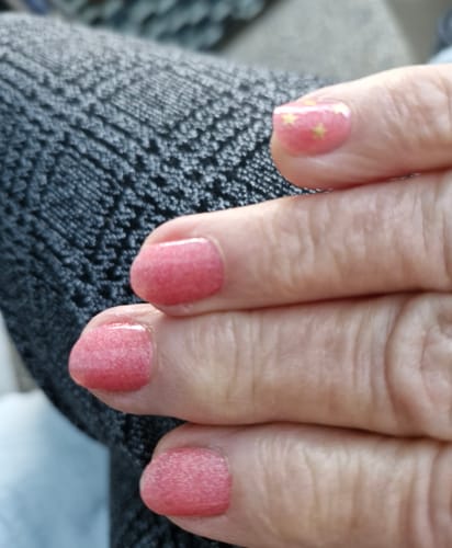 Customer photo review of Lipstain |  Pink Nail Polish Wraps