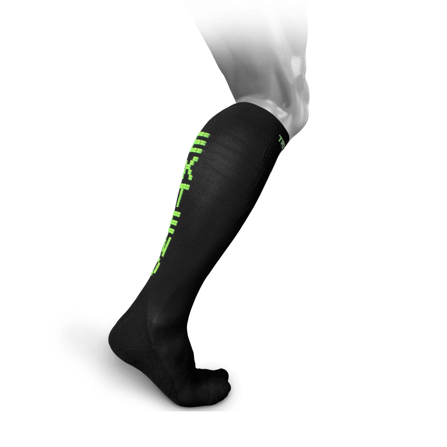 Customer photo review of eXtend High – Kompressiosukat – Musta / Lime