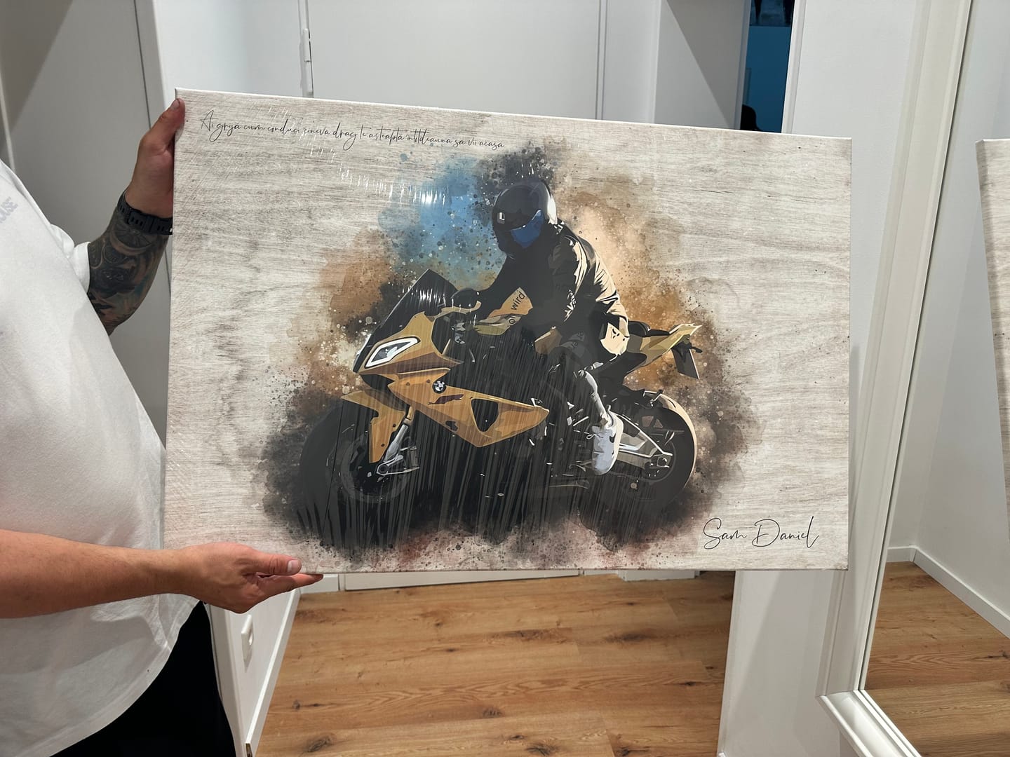 Customer photo review of Dein Motorroad als Aquarell Poster | Geschenk für Motorradfahrer