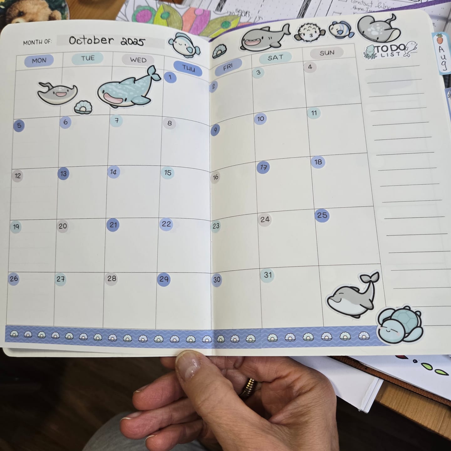 Customer photo review of Numbers - Deep Blue Sea Planner Stickers