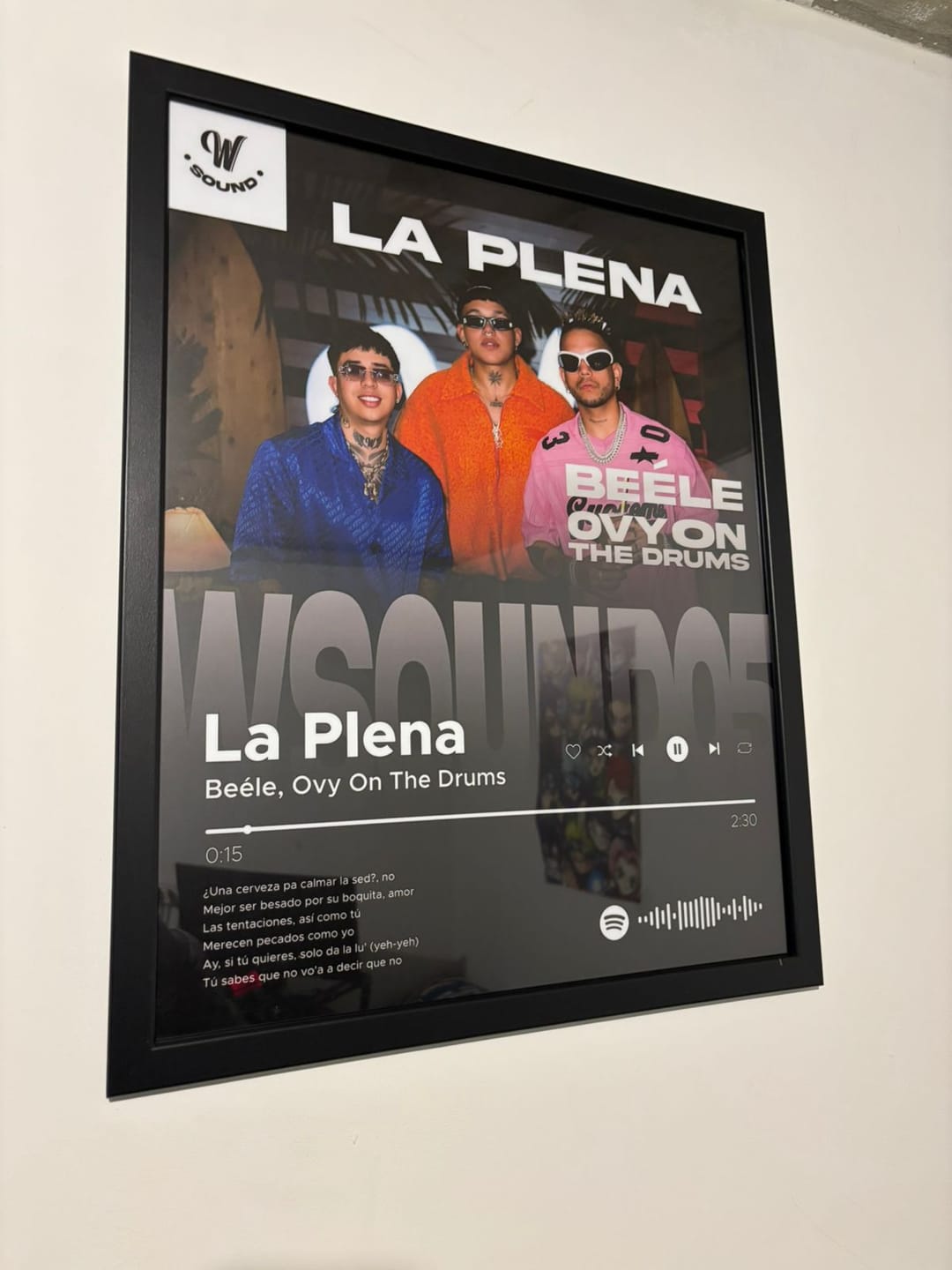 Customer photo review of Cuadro de Canción Personalizado