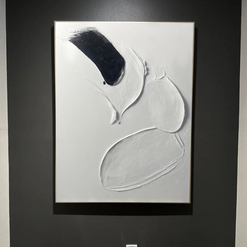Customer photo review of White and Black Minimalist Textured Canvas #MT050