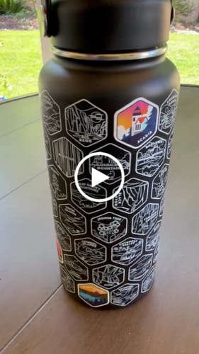 Customer video review of Let's Wander™ National Parks Water Bottle + Stickers