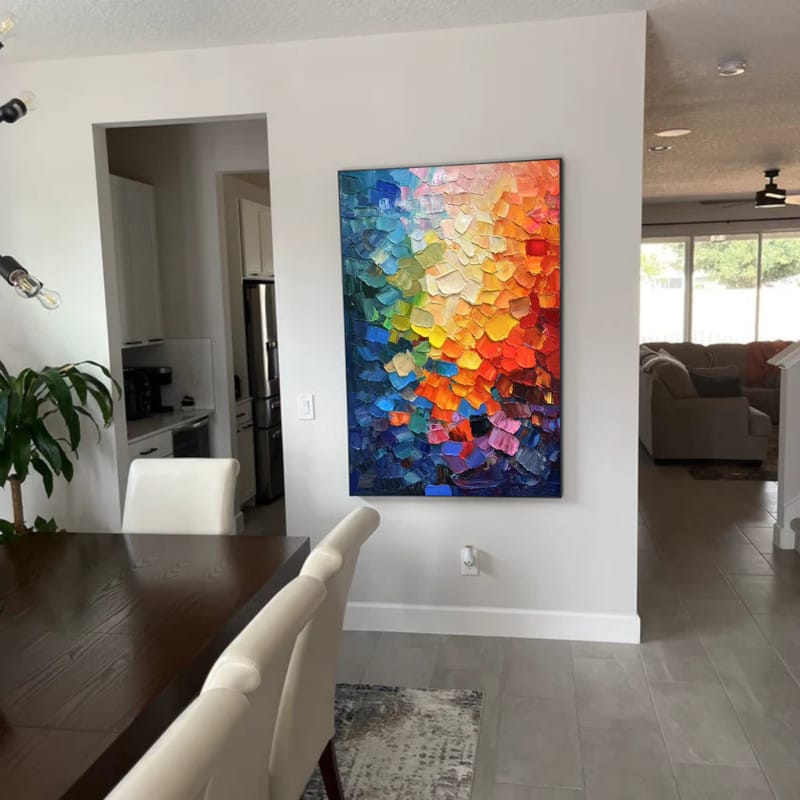 Customer photo review of Colorful Abstract Textured Painting Canvas #AT094