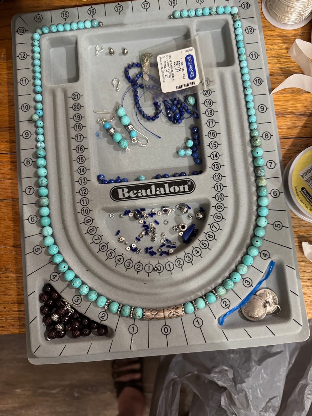 Customer photo review of Navajo Made Hand Stamped Sterling Silver Cylinder Beads, 3 of Diamonds