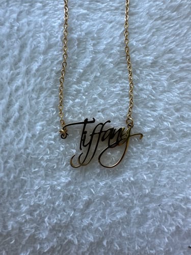 Customer photo review of Personalized Script Necklace