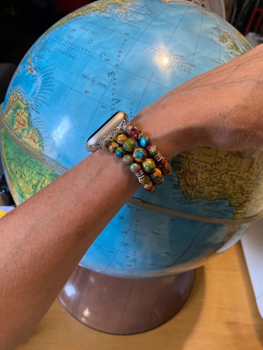 Customer photo review of Vineyard Jasper Stretch Apple Watch Strap