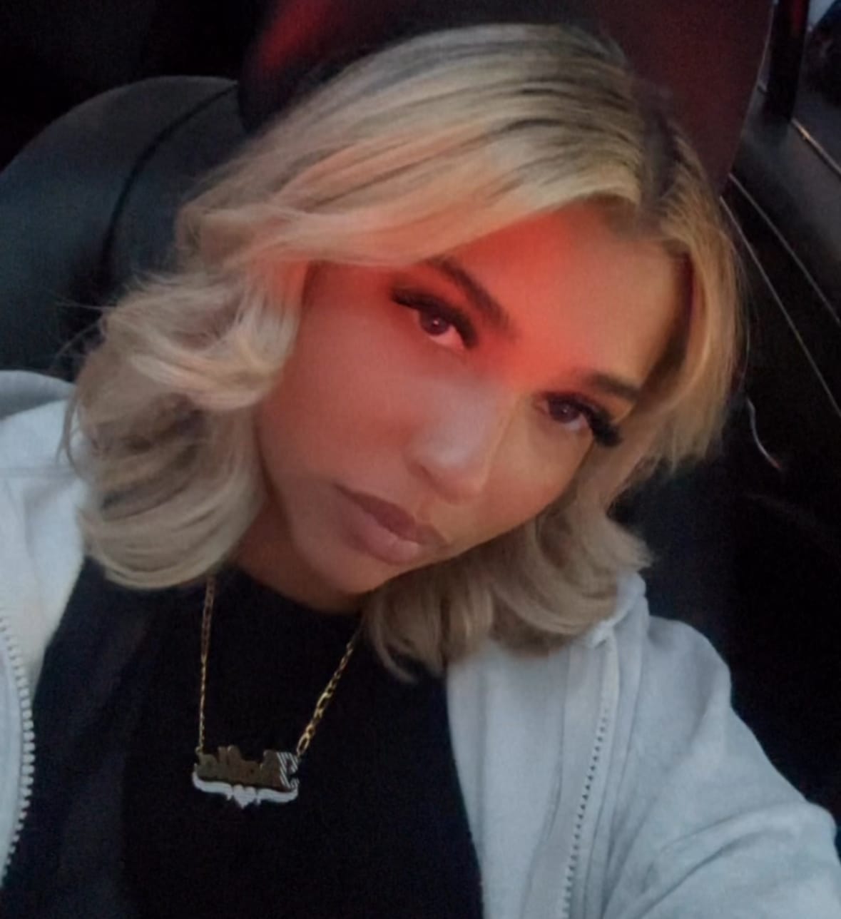 Customer photo review of Kids Double Plated Script Name Necklace w/ Figaro Chain