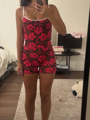 Customer photo review of 3" Active Romper - Pupukea Pink