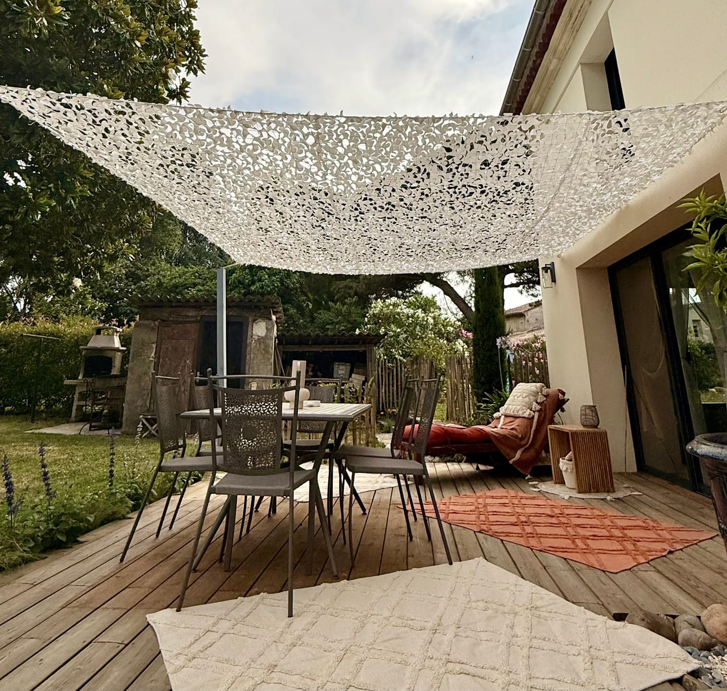 Customer photo review of White Camo Netting Sun Shade