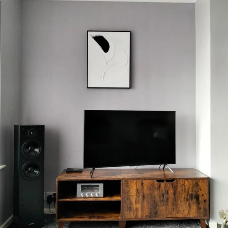 Customer photo review of White and Black Minimalist Textured Canvas #MT050