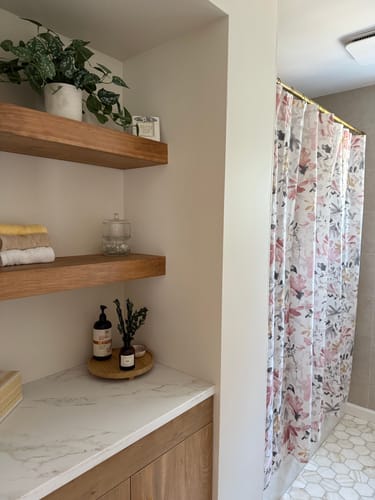 Customer photo review of Modern 3" Thick Floating Shelves