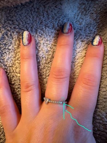 Customer photo review of Like Mother Like Daughter Matching Half Enamel Heart-Cut Rings