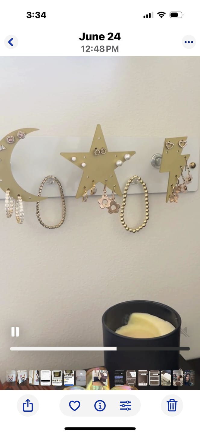 Customer photo review of CK Organizers Magnetic Jewelry Organizer Wall Mount | Jewelry Organizer and Storage | Teenager Girl Gifts | Dorm Organization and Storage
