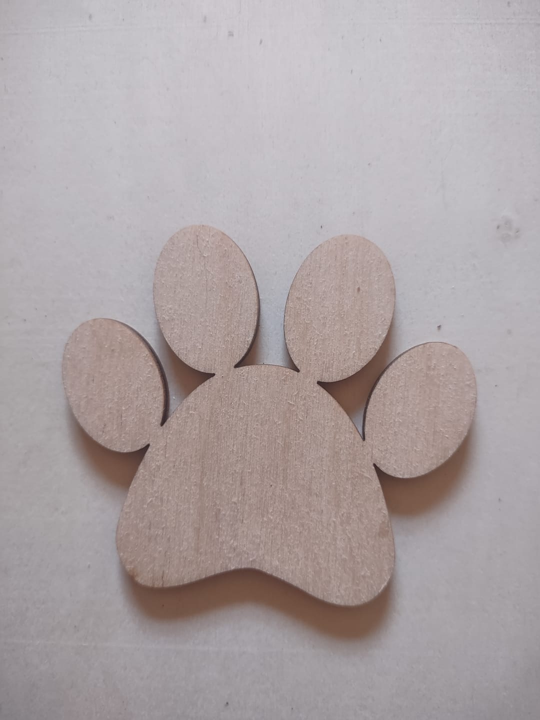 Customer photo review of Unfinished Wood Paw Print Shape - Pet Craft - up to 46"