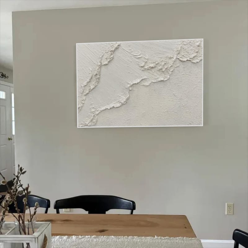 Customer photo review of White Minimalist Textured Canvas #MT056