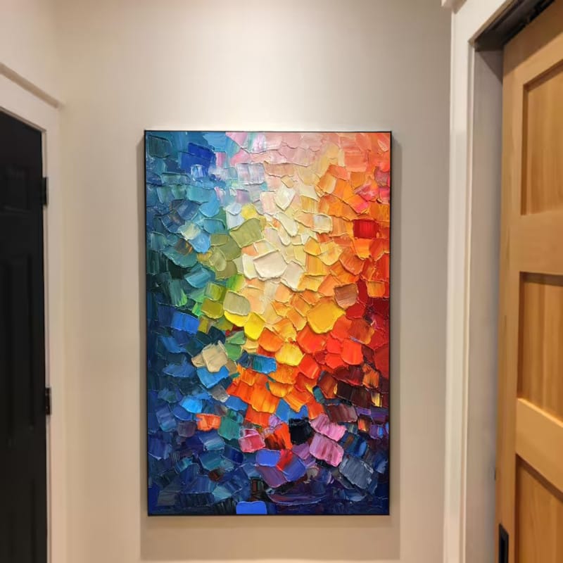 Customer photo review of Colorful Abstract Textured Painting Canvas #AT094