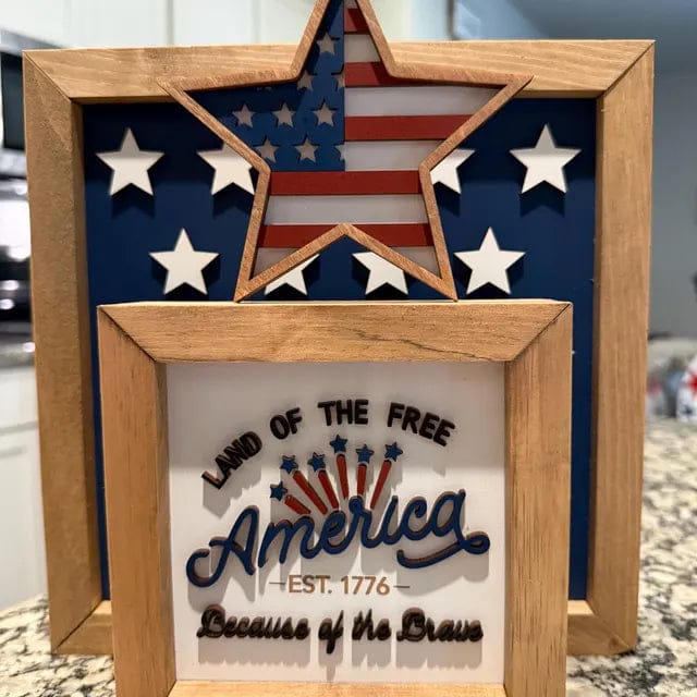 Customer photo review of Patriotic Wooden Decorative Stars