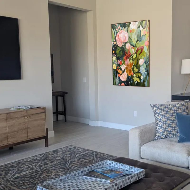 Customer photo review of Colorful  Flower Textured Painting Canvas #FP026