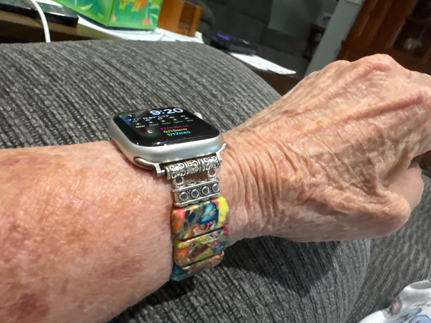 Customer photo review of Chic Flower Stretch Apple Watch Strap
