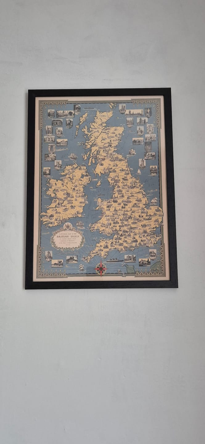 Customer photo review of Old Pictorial Map of the British Isles, 1939 by Ernest Dudley Chase - Illustrated Landmarks, Cities, Five Nations