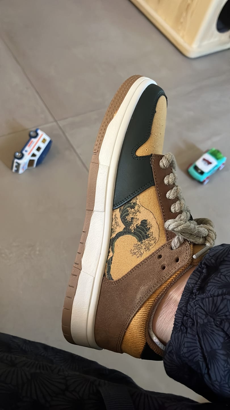 Customer photo review of The great wave off Kanagawa inspired sneakers