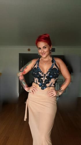 Customer photo review of Sheer Light Nude Skirt